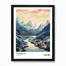 Patagonia, Argentina View   Geometric Vector Illustration 2 Poster Art Print