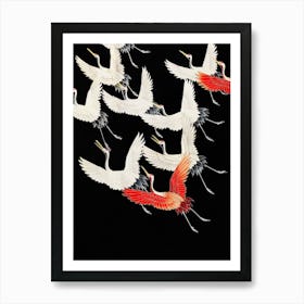 Myriad of Flying Cranes Art Print