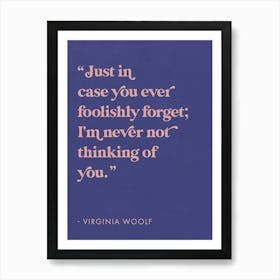 Romantic Quotes Woolf Art Print