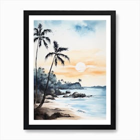 Watercolour Of Playa Manuel Antonio   Manuel Antonio National Park Costa Rica 3 Art Print