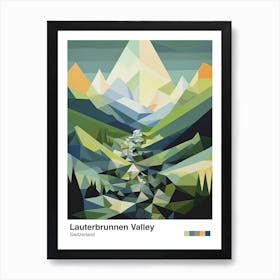 Mountains And Valley   Geometric Vector Illustration 3 Poster Art Print