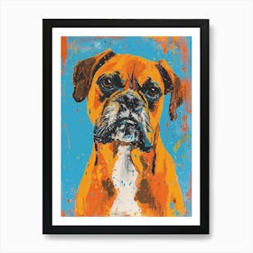 Boxer Acrylic Painting 4 Art Print