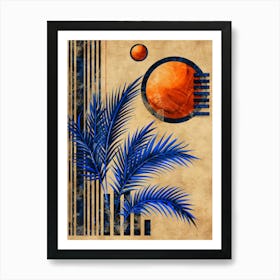 Palm Tree And Sun Art Print