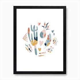 Desert Poster Icons Art Print