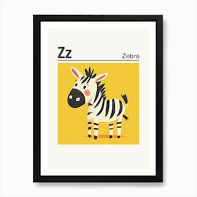 Animals Alphabet Zebra 1 Art Print