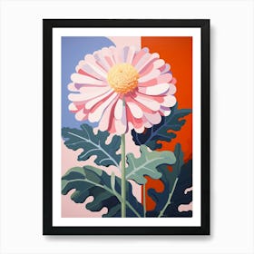 Chrysanthemum 2 Hilma Af Klint Inspired Pastel Flower Painting Art Print