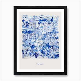 Turin Italy Blue Drawing Poster Art Print