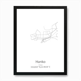 Hanko,Finland Minimalist Map Art Print