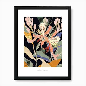 Colourful Flower Illustration Poster Honeysuckle 4 Art Print