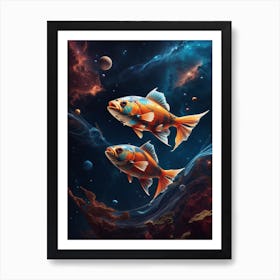 Two Fish In Space Art Print