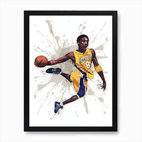 Kobe Bryant La Lakers 1 Art Print