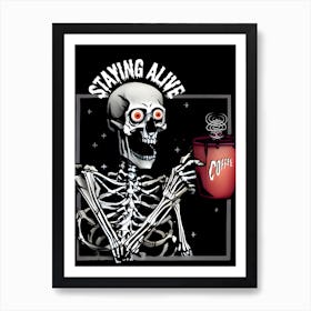 Skeleton Coffee Art Print