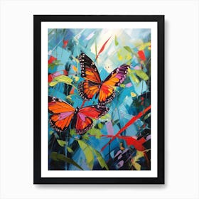 Pop Art Glasswing Butterflies 4 Art Print