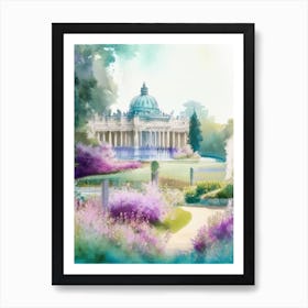 Blenheim Palace Gardens, 1, United Kingdom Pastel Watercolour Art Print