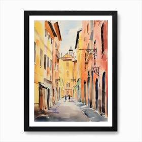 Bologna, Italy Watercolour Streets 1 Art Print