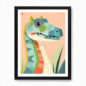 Colourful Dinosaur Baryonyx 2 Art Print