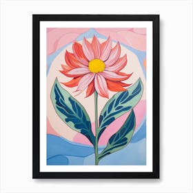 Gaillardia 2 Hilma Af Klint Inspired Pastel Flower Painting Art Print