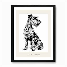 Irish Terrier Line Sketch Poster Art Print