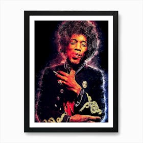 Jimmy Hendrix Epic Smoke Art Print