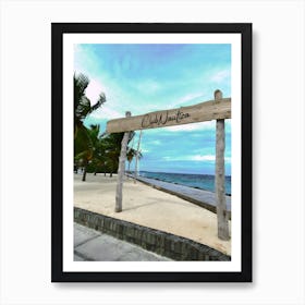 Club maldives Sign Ocean  Art Print