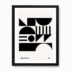 Geometric Bauhaus Poster B&W 35 Art Print