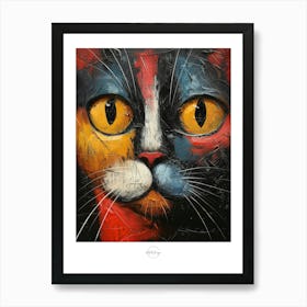 Cat portrait - colorful oil on canvas Art Print