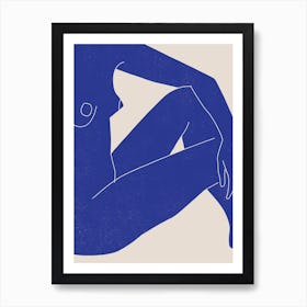 Nude Study Blue 1 Art Print