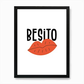 Printable Besitos Kiss Poster, Valentine's Day Wall Art, Love Gift for Her, French Language Decor, Emily in Paris Art Print