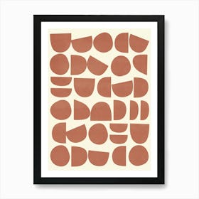 Mid Century Modern Abstract Pattern Redwood Art Print