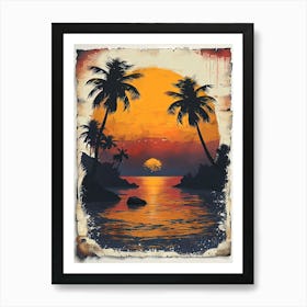 Sunset On The Beach 1 Art Print