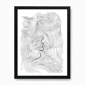 Simplicity Lines Woman Abstract Portraits 8 Art Print