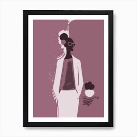 Beautiful Bold Successful Black Woman Minimalist Pink Art Print