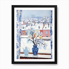 The Windowsill Of Nuremberg   Germany Snow Inspired By Matisse 1 Art Print