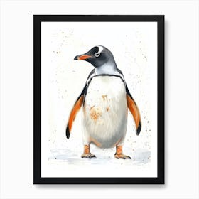 Humboldt Penguin Ross Island Watercolour Painting 4 Art Print