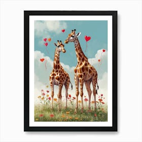 Giraffes Canvas Print Art Print