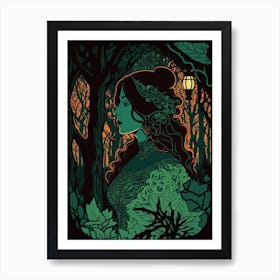 Woman In The Woods 6 Art Print