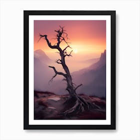 Dead Tree At Sunset Art Print