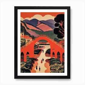 Alamillo Bridge, Seville, Spain Colourful 1 Art Print