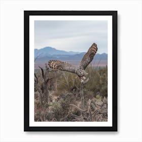 Desert Great Horned Owl Art Print