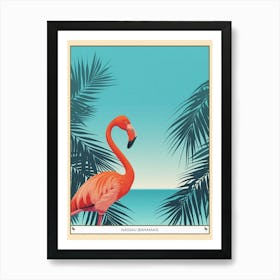 Greater Flamingo Nassau Bahamas Tropical Illustration 6 Poster Art Print