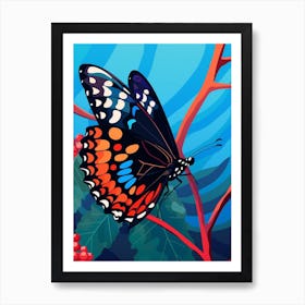 Pop Art Red Spotted Purple Butterfly  2 Art Print