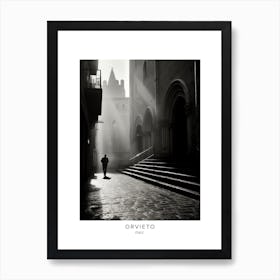 Poster Of Orvieto, Italy, Black And White Analogue Photography 2 Art Print