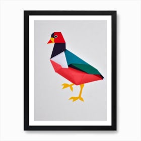 Wood Duck Origami Bird Art Print