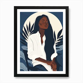 African Woman Sitting In Chair 1 Art Print