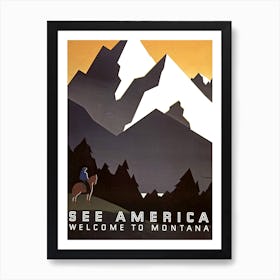 Welcome To Montana, See America Art Print