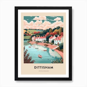 Devon Vintage Travel Poster Dittisham 3 Art Print