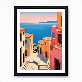 Amalfi Coast, Italy, Bold Outlines 1 Art Print