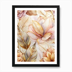 Watercolor Floral Pattern 12 Art Print