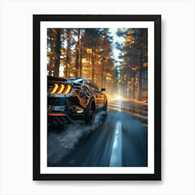 Ford Mustang In The Forest Art Print