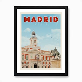 Madrid Spain Puerta Del Sol Travel Poster Art Print